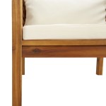 vidaXL Set mobilier grădină cu perne crem, 7 piese, lemn masiv acacia