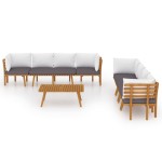 vidaXL Set mobilier de grădină cu perne, 8 piese, lemn masiv de acacia vidaXL Set mobilier de grădină cu perne, 8 piese, lemn masiv de acacia