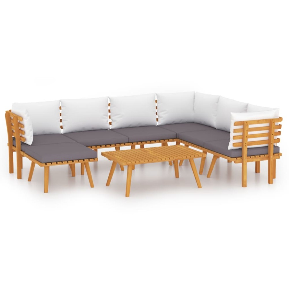 vidaXL Set mobilier de grădină cu perne, 8 piese, lemn masiv acacia