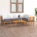vidaXL Set mobilier de grădină cu perne, 8 piese, lemn masiv acacia vidaXL Set mobilier de grădină cu perne, 8 piese, lemn masiv acacia
