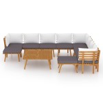 vidaXL Set mobilier grădină cu perne, 12 piese, lemn masiv de acacia