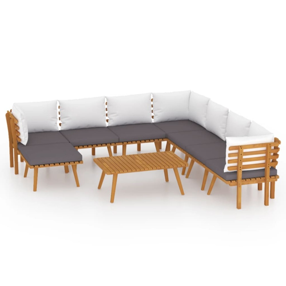 vidaXL Set mobilier grădină cu perne, 9 piese, lemn masiv de acacia