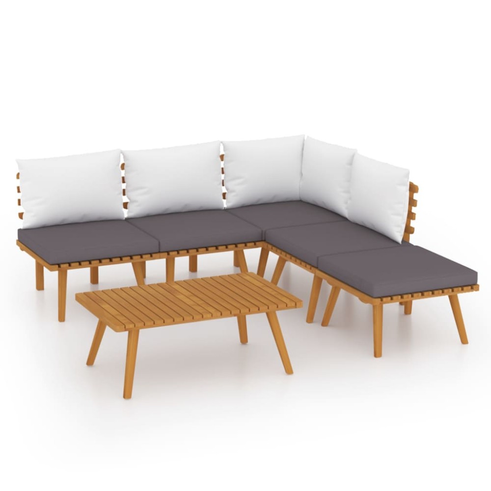vidaXL Set mobilier grădină cu perne, 6 piese, lemn masiv acacia