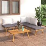 vidaXL Set mobilier grădină cu perne, 6 piese, lemn masiv acacia vidaXL Set mobilier grădină cu perne, 6 piese, lemn masiv acacia
