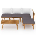 vidaXL Set mobilier grădină cu perne, 6 piese, lemn masiv acacia vidaXL Set mobilier grădină cu perne, 6 piese, lemn masiv acacia