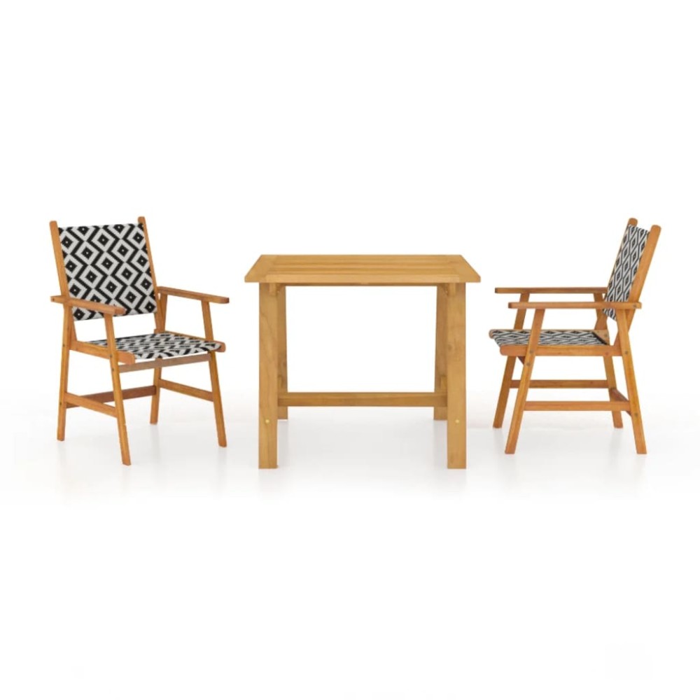vidaXL Set mobilier de grădină, 3 piese, lemn masiv de acacia