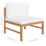 vidaXL Set mobilier grădină cu perne crem, 4 piese, lemn masiv de tec vidaXL Set mobilier grădină cu perne crem, 4 piese, lemn masiv de tec