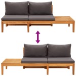 vidaXL Set mobilier grădină cu perne gri închis, 3 piese, lemn acacia vidaXL Set mobilier grădină cu perne gri închis, 3 piese, lemn acacia