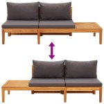 vidaXL Set mobilier grădină perne gri închis, 5 piese, lemn acacia vidaXL Set mobilier grădină perne gri închis, 5 piese, lemn acacia