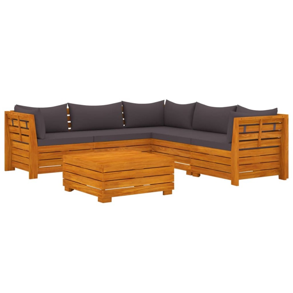 vidaXL Set mobilier grădină cu perne, 6 piese, lemn masiv acacia