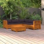 vidaXL Set mobilier grădină cu perne, 6 piese, lemn masiv acacia vidaXL Set mobilier grădină cu perne, 6 piese, lemn masiv acacia