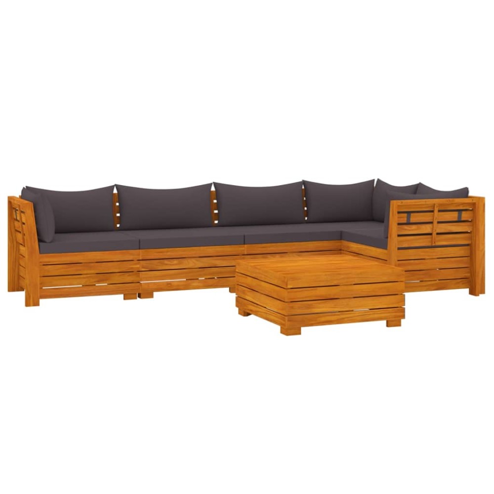 vidaXL Set mobilier grădină cu perne, 6 piese, lemn masiv acacia