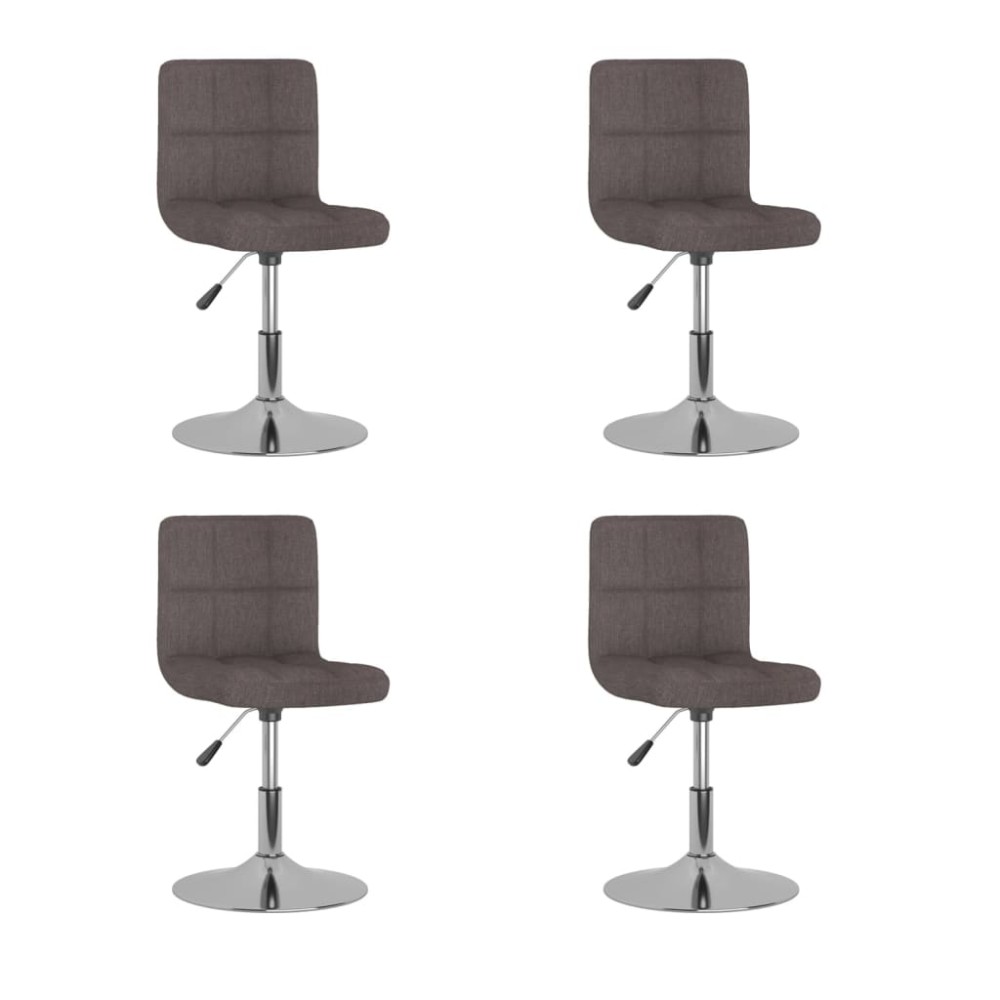 vidaXL Scaune de bucătărie pivotante, 4 buc., gri taupe, textil