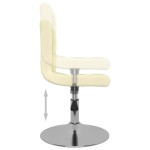 vidaXL Scaun de bucătărie pivotant, crem, material textil vidaXL Scaun de bucătărie pivotant, crem, material textil