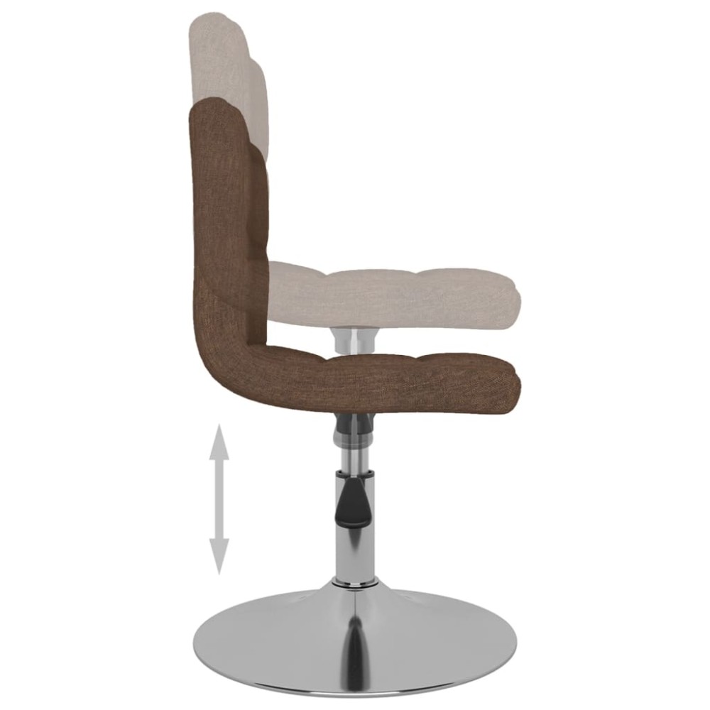 vidaXL Scaun de bucătărie pivotant, maro, material textil