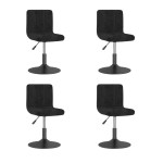 vidaXL Scaune de masă pivotante, 4 buc., negru, catifea vidaXL Scaune de masă pivotante, 4 buc., negru, catifea