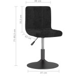 vidaXL Scaun de masă pivotant, negru, catifea vidaXL Scaun de masă pivotant, negru, catifea