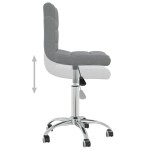 vidaXL Scaun de bucătărie pivotant, gri deschis, material textil