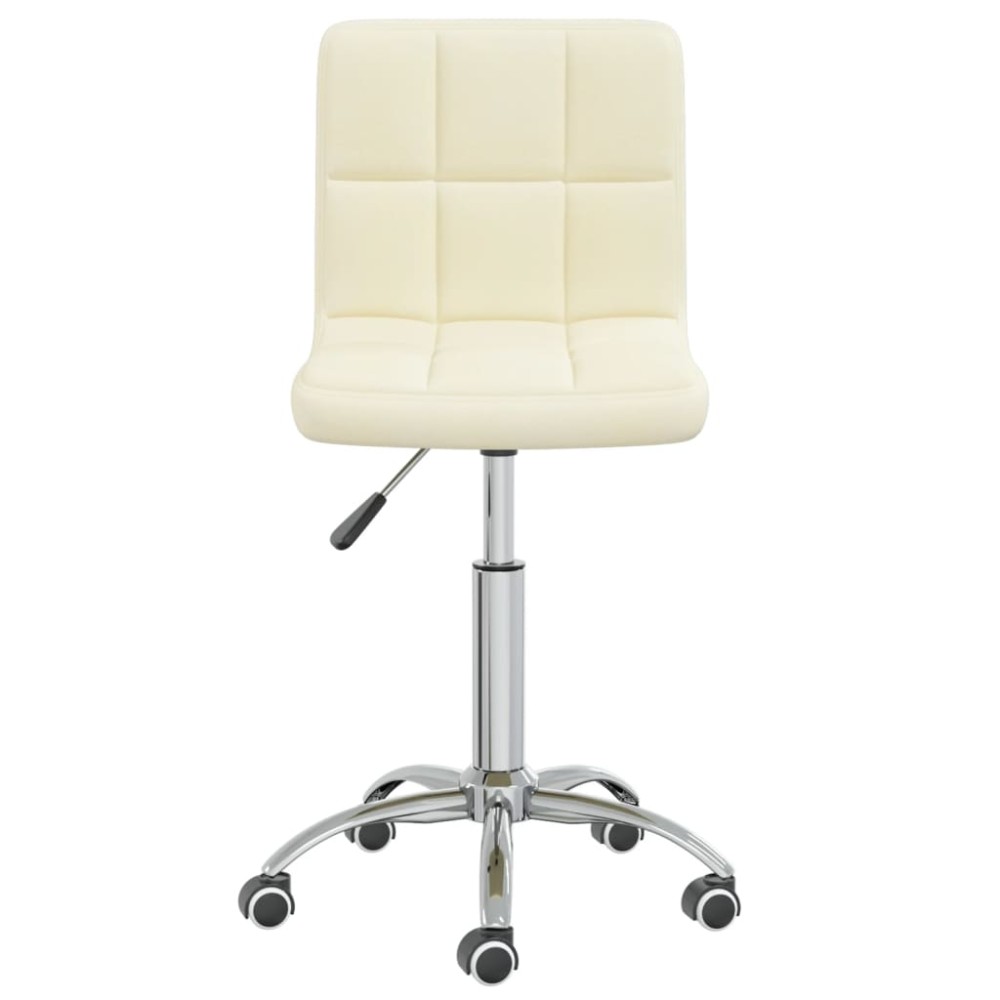vidaXL Scaun de bucătărie pivotant, crem, material textil