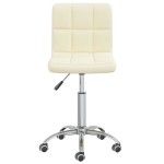 vidaXL Scaun de bucătărie pivotant, crem, material textil vidaXL Scaun de bucătărie pivotant, crem, material textil