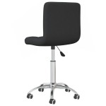 vidaXL Scaun de bucătărie pivotant, negru, material textil