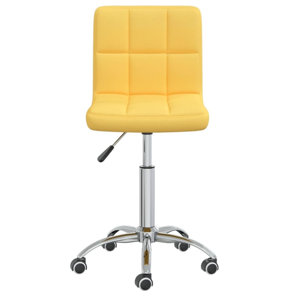 vidaXL Scaun de bucătărie pivotant, galben muștar, material textil