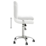 vidaXL Scaun de bucătărie pivotant, alb, piele ecologică vidaXL Scaun de bucătărie pivotant, alb, piele ecologică