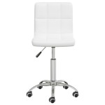 vidaXL Scaun de bucătărie pivotant, alb, piele ecologică vidaXL Scaun de bucătărie pivotant, alb, piele ecologică