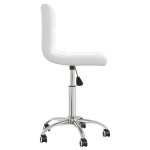 vidaXL Scaun de bucătărie pivotant, alb, piele ecologică vidaXL Scaun de bucătărie pivotant, alb, piele ecologică