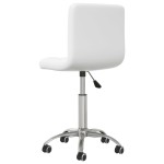 vidaXL Scaun de bucătărie pivotant, alb, piele ecologică vidaXL Scaun de bucătărie pivotant, alb, piele ecologică
