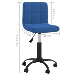 vidaXL Scaun de bucătărie pivotant, albastru, catifea vidaXL Scaun de bucătărie pivotant, albastru, catifea