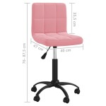 vidaXL Scaun de bucătărie pivotant, roz, catifea vidaXL Scaun de bucătărie pivotant, roz, catifea