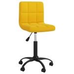 vidaXL Scaun de bucătărie pivotant, galben muștar, catifea vidaXL Scaun de bucătărie pivotant, galben muștar, catifea