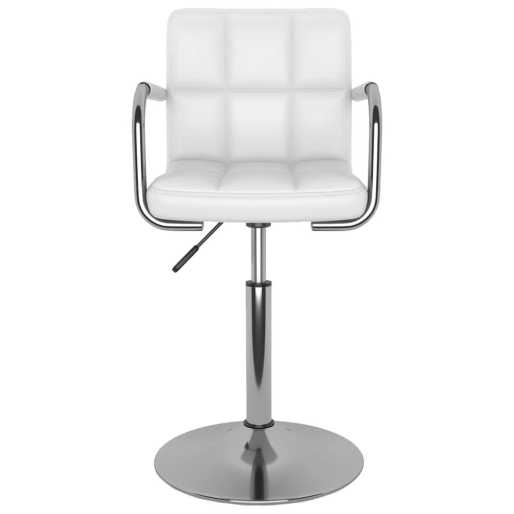 vidaXL Scaune de masă pivotante, 4 buc., alb, piele ecologică