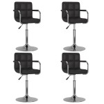 vidaXL Scaune de bucătărie pivotante, 4 buc., negru, piele ecologică vidaXL Scaune de bucătărie pivotante, 4 buc., negru, piele ecologică