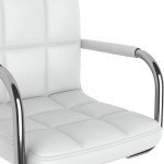 vidaXL Scaun de bucătărie, alb, piele ecologică vidaXL Scaun de bucătărie, alb, piele ecologică