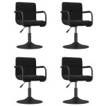 vidaXL Scaune de masă pivotante, 4 buc., negru, catifea