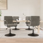 vidaXL Scaune de masă pivotante, 4 buc., gri deschis, catifea