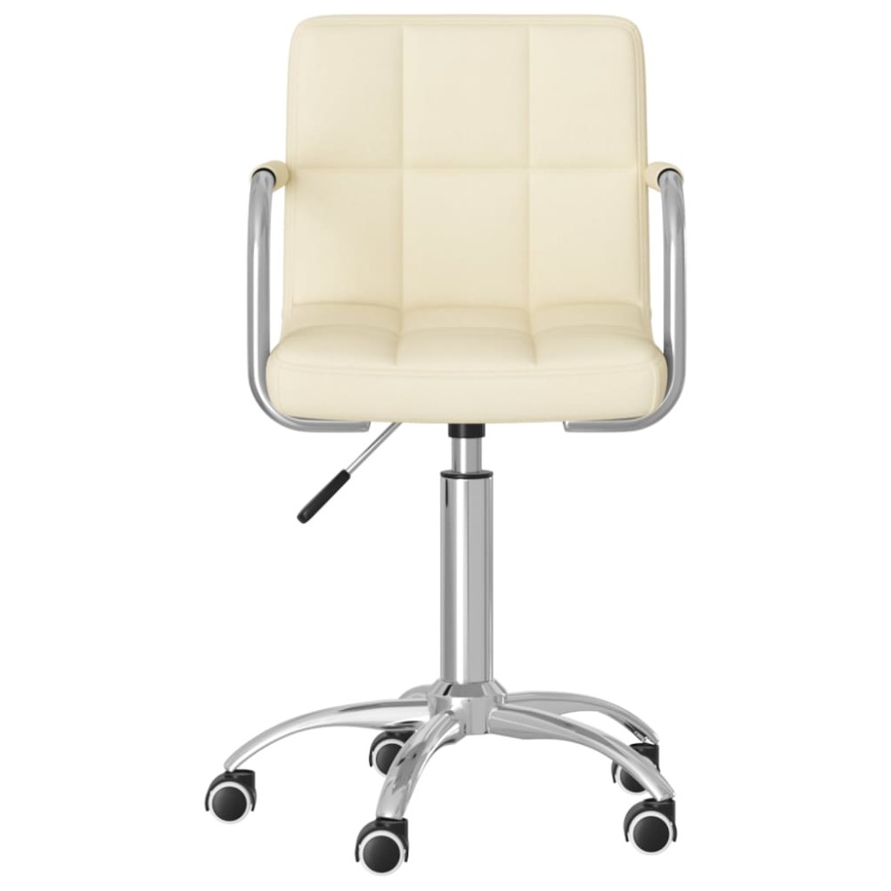 vidaXL Scaun de bucătărie pivotant, crem, material textil
