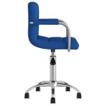 vidaXL Scaun de bucătărie pivotant, albastru, material textil vidaXL Scaun de bucătărie pivotant, albastru, material textil
