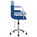 vidaXL Scaun de bucătărie pivotant, albastru, material textil vidaXL Scaun de bucătărie pivotant, albastru, material textil