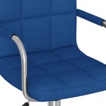 vidaXL Scaun de bucătărie pivotant, albastru, material textil vidaXL Scaun de bucătărie pivotant, albastru, material textil