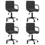 vidaXL Scaune de masă pivotante, 4 buc., negru, catifea vidaXL Scaune de masă pivotante, 4 buc., negru, catifea