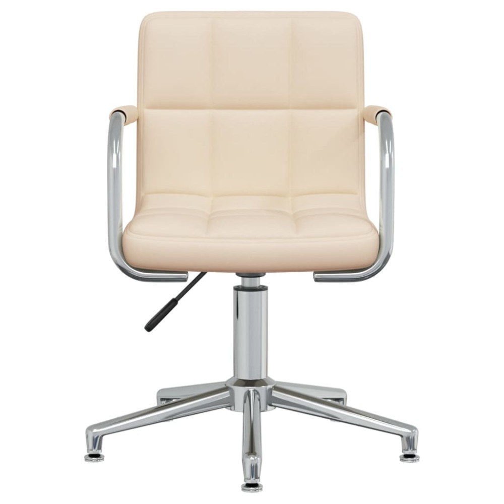 vidaXL Scaun de bucătărie pivotant, crem, material textil