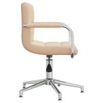 vidaXL Scaun de bucătărie pivotant, crem, material textil