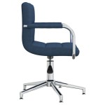 vidaXL Scaun de bucătărie pivotant, albastru, material textil vidaXL Scaun de bucătărie pivotant, albastru, material textil