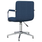 vidaXL Scaun de bucătărie pivotant, albastru, material textil vidaXL Scaun de bucătărie pivotant, albastru, material textil