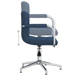 vidaXL Scaun de bucătărie pivotant, albastru, material textil vidaXL Scaun de bucătărie pivotant, albastru, material textil