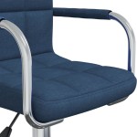 vidaXL Scaun de bucătărie pivotant, albastru, material textil vidaXL Scaun de bucătărie pivotant, albastru, material textil
