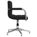 vidaXL Scaun de bucătărie pivotant, negru, material textil